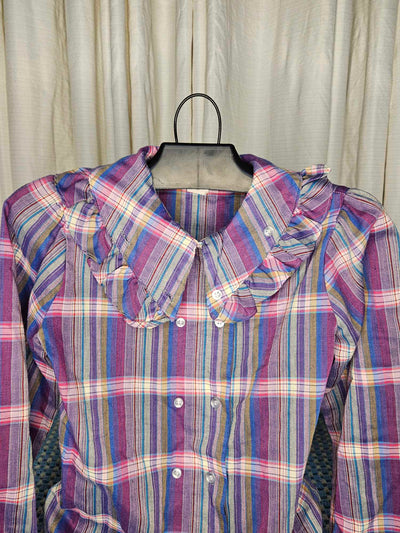 1980's Vintage Pre-teen adjustable collared dress shirt