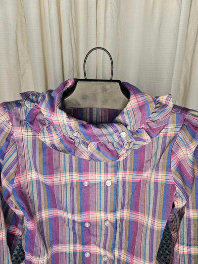 1980's Vintage Pre-teen adjustable collared dress shirt