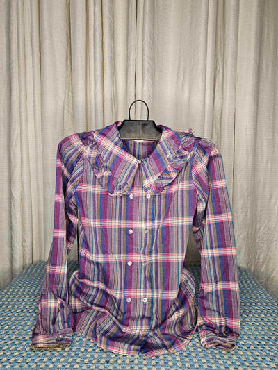 1980's Vintage Pre-teen adjustable collared dress shirt