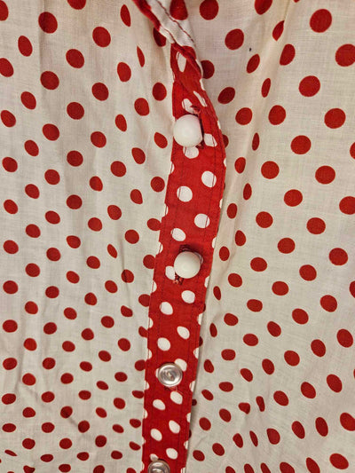 1970's Vintage MCM Pre-teen polka dotted shirt