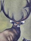 1970's Vintage MCM Velvet painting of Elk