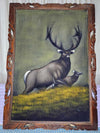 1970's Vintage MCM Velvet painting of Elk