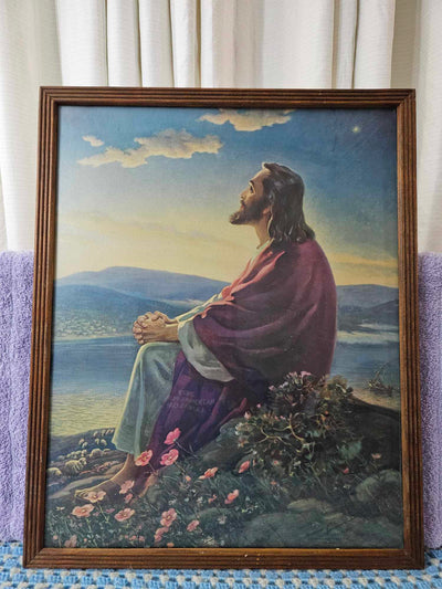 1945 Vintage Jesus print by Artist Warner Sallman Catholic Christian