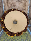 1950's Vintage MCM Large Ruffled Beige and Brown hourglass lampshade