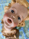 Vintage Hand painted Angel Cherub wall hanging