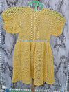 Vintage MCM Infants Crochet Lace Dress with ribbon detailing