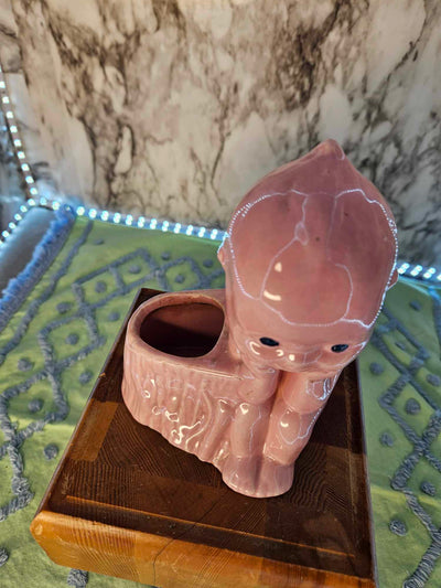 1940's Vintage MCM kewpie doll PCO pink art pottery planter