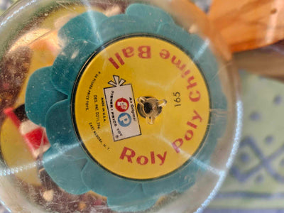 1966 Vintage MCM Fisher Price Roly Poly Chime Ball with Rocking Horses and Ducks Baby Toy