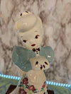 1947 Vintage De Lee Art Hollywood Figurine Planter Makeup Brushes Floral Bustle