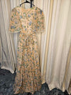 1970's Vintage MCM flutter sleeve Maxie Prairie Dress