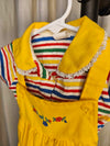 1970's Vintage MCM yellow baby jumper with matching striped collared shirt