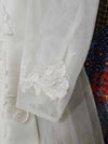 1960's Vintage white lace beaded wedding gown with train