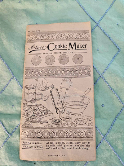 1930's Vintage MCM Rare Ateco Crank Style Kitchen cookie Maker Model #670