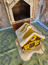 Vintage MCM Christmas Electrified Alpine Village Ginger house by Regency music box complete tested