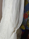 1960's Vintage white wedding gown with amazing detachable waterfall train