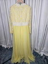 1960's Vintage MCM Yellow and white Daisy Chiffon Prom dress