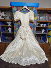 1980's Vintage gold toned satin wedding gown