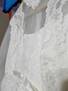 1960's Vintage white wedding gown with amazing detachable waterfall train