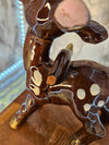 1950's Vintage MCM Deer fawn ceramic Figurine brown white gold Japan Kitschy Christmas Reindeer