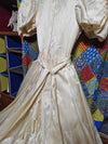 1980's Vintage gold toned satin wedding gown