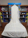 1960's Vintage White wedding dress with daisy accents and train