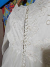 1960's Vintage white lace beaded wedding gown with train