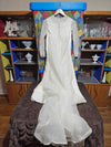 1960's Vintage white lace beaded wedding gown with train