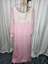 1960's Vintage MCM Pink and White Daisy detailed Prom Evening Dress