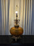 1960's Vintage MCM Amber UFO Saucer Glass Globe Table Lamp