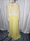 1960's Vintage MCM Yellow and white Daisy Chiffon Prom dress