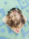 Vintage Chalkware Face of Jesus bust wall hanging Religious Catholic