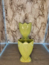1930's Vintage MCM Art Deco Vases Frederickson Pottery sage green tulip shaped vase set of two