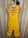 1970's Vintage MCM yellow baby jumper with matching striped collared shirt