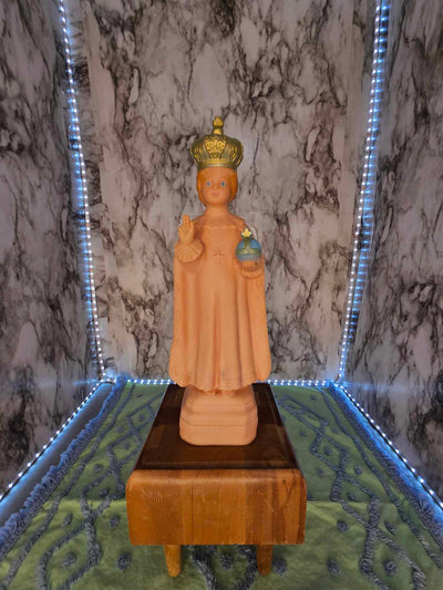 Vintage Infant of Prague Blow Mold Nan-San Baby Jesus Lighted Child Statue Lamp