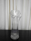 Vintage MCM Swung and Stretched Clear Glass Vase