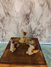 1960's Vintage MCM porcelain ceramic deer family Japan small figure seated Doe with two fawns